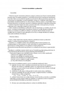Criterii de instabilitate a polimerilor - Pagina 1