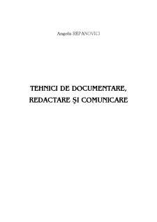 Tehnici de documentare, redactare și comunicare - Pagina 1