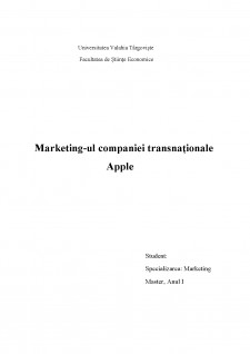 Marketing-ul companiei transnaționale Apple - Pagina 1