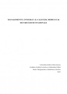 Managementul integrat al calității, mediului și securității ocupaționale - Pagina 1