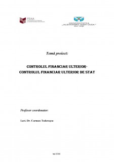 Controlul financiar ulterior - Controlul financiar ulterior de stat - Pagina 1