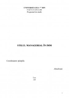 Stilul managerial în IMM - Pagina 1