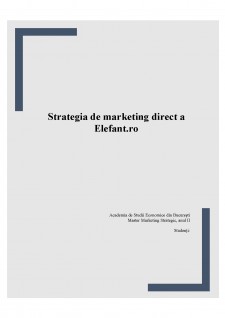 Strategia de marketing direct Elefant.ro - Pagina 1