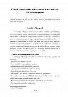 Calitățile managerului de proiect esențiale în structurarea și realizarea unui proiect - Pagina 1