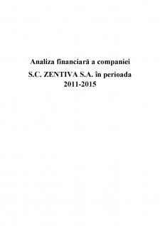 Analiza financiară a companiei SC Zentiva SA în perioada 2011-2015 - Pagina 1