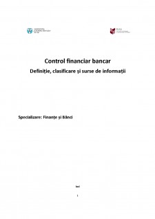Control financiar bancar - Definiție, clasificare și surse de informații - Pagina 1