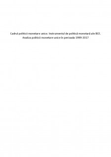 Cadrul politicii monetare unice - Pagina 1