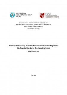 Analiza structurii și dinamicii resurselor financiare publice din bugetul de stat și din bugetele locale din România - Pagina 1