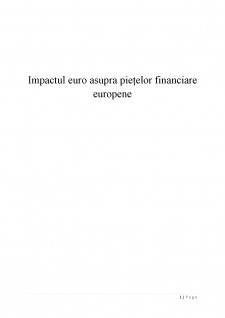 Impactul euro asupra piețelor financiare europene - Pagina 1