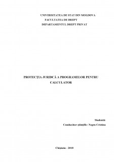 Protecția juridcă a programelor pentru calculator - Pagina 1