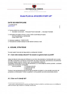 Model plan de afaceri Start-Up - Pagina 1