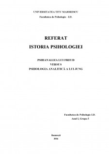 Psihanaliza lui Freud versus psihologia analitică a lui Jung - Pagina 1