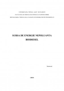 Sursă de energie nepoluantă - Biodiesel - Pagina 1