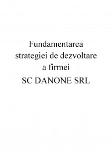 Fundamentarea strategiei de dezvoltare a firmei SC Danone SRL - Pagina 3