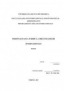 Personalitatea juridică a organizațiilor internaționale - Pagina 1