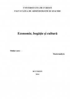 Economie, bogăție și cultură - Pagina 1