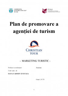 Plan de promovare a agenției de turism - Christian Tour - Pagina 1