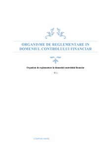 Organisme de reglementare în domeniul controlului financiar - Pagina 1