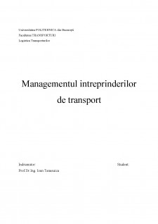 Managementul întreprinderilor de transport - Pagina 1