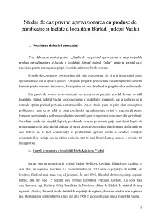 Studiu de caz privind aprovizionarea cu produse de panificație și lactate a localității Bârlad, județul Vaslui - Pagina 1
