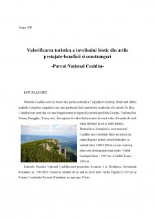 Valorificarea turistică a învelișului biotic din ariile protejate - Parcul Național Ceahlău - Pagina 1