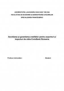Acordarea și garantarea creditelor pentru exporturi și importuri de către EximBank România - Pagina 1