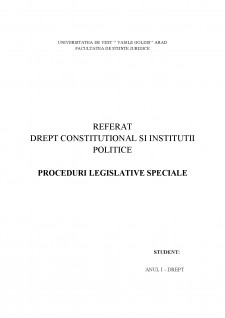 Proceduri legislative speciale - Pagina 1