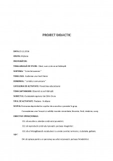 Proiect didactic - Culorile toamnei - Pagina 1