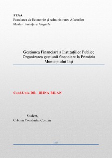 Gestiunea financiară a instituțiilor publice - Organizarea gestiunii financiare la Primăria Municipiului Iași - Pagina 1