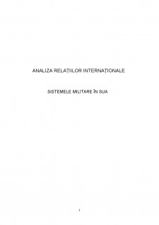 Analiza relațiilor internaționale - Sisteme militare în SUA - Pagina 1