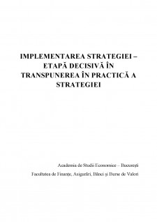 Implementarea strategiei - Etapă decisivă în transpunerea în practică a strategiei - Pagina 1