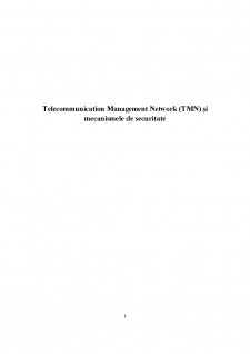 Telecommunication Management Network (TMN) și mecanismele de securitate - Pagina 1