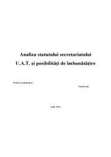 Analiza statutului secretariatului U.A.T. și posibilități de îmbunătățire - Pagina 1