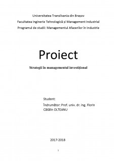 Strategii în managementul investițional - Pagina 1