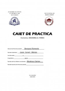 Caiet de practică - BancPost România - Pagina 1