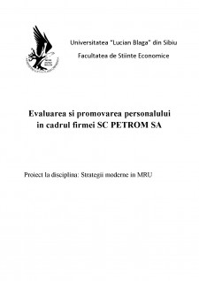 Evaluarea și promovarea personalului în cadrul firmei SC Petrom SA - Pagina 1