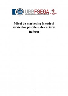 Mixul de marketing în cadrul serviciilor poștale și de curierat - Pagina 1