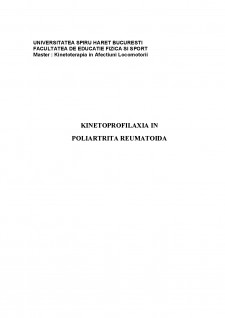 Kinetoprofilaxia în Poliartrită Reumatoidă - Pagina 1