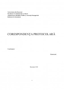 Corespondența protocolară - Pagina 1