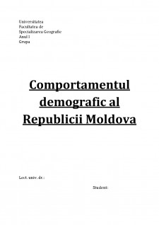 Comportamentul demografic al Republicii Moldova - Pagina 1