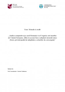 Analiza comparativă pe cazul României și al Ungariei privind gradul de îndeplinire a criteriilor de convergență - Pagina 1