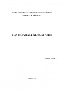 Plan de afaceri - Restaurant Fusion - Pagina 1