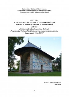 Audit - Utilizarea fondurilor publice destinate Programului Național de Restaurare a Monumentelor Istorice în perioada 2010-2014 - Pagina 1
