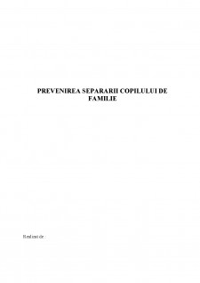 Prevenirea separării copilului de familie - Pagina 1