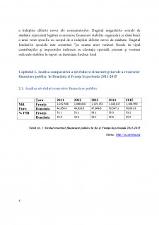 Analiza comparativă a dimensiunii și structurii resurselor financiare publice (bugetare) în România și Franța - Pagina 5