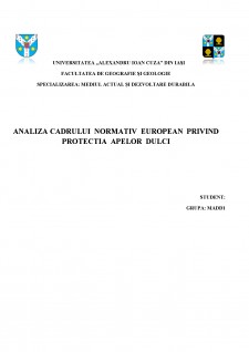 Analiza cadrului normativ european privind protecția apelor dulci - Pagina 1