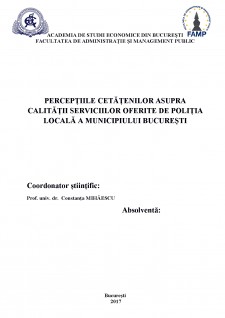 Percepțiile cetățenilor asupra calității serviciilor oferite de poliția locală a municipiului București - Pagina 2