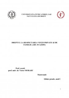 Dreptul la respectarea vieții private și de familie - Pagina 1