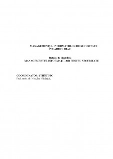 Managementul Informațiilor de Securitate în Cadrul OIAC (organizația pentru interzicerea armelor chimice) - Pagina 1