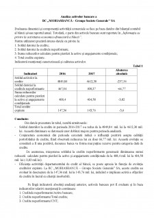 Analiza activelor bancare a BC Mobiasbancă - Groupe Societe Generale SA - Pagina 1
